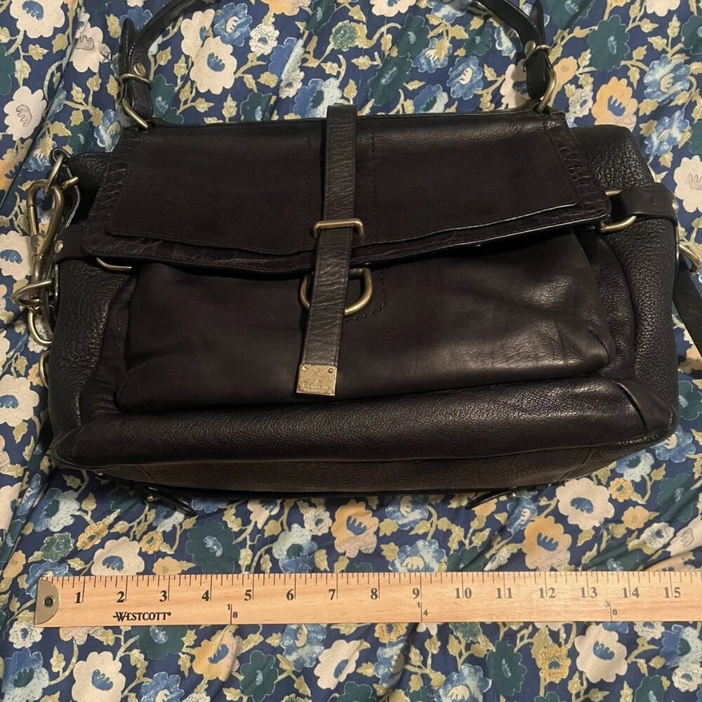Coach Pinnacle Eva Lake Leather Satchel Shoulder Bag - Restored Black